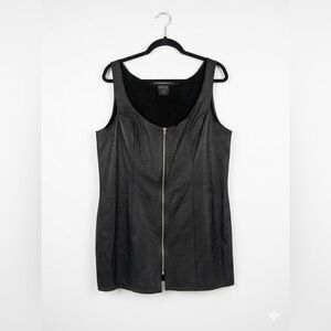 Allure Leather Lingerie Diva Zippered Leather Top Camisole 2X